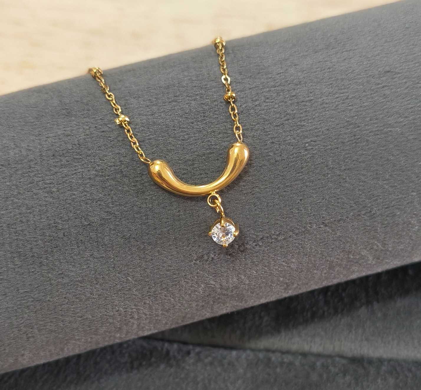 Antitarnish Necklace Delicate Chain Pendant 18K Gold Plated