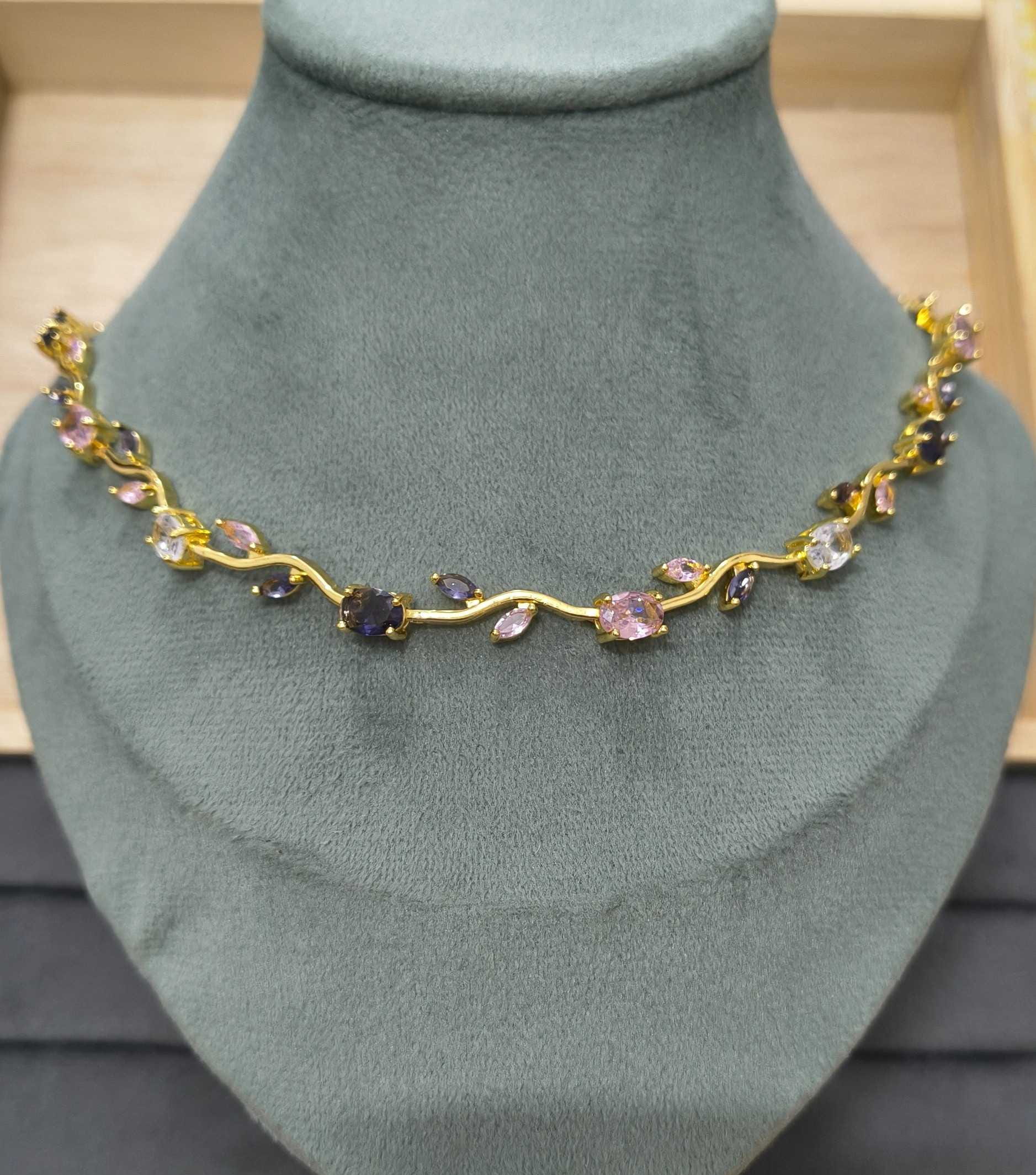 Antitarnish Necklace Rose Tulip Blossom 18K Gold Plated