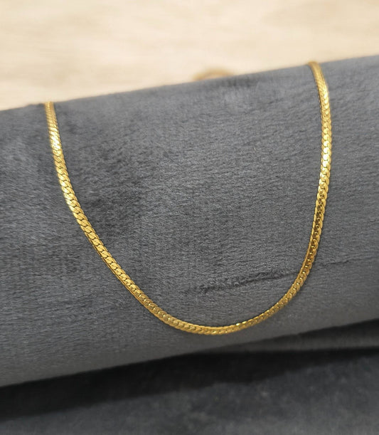 Antitarnish Necklace Sleek Curb Chain 18K Gold Plated