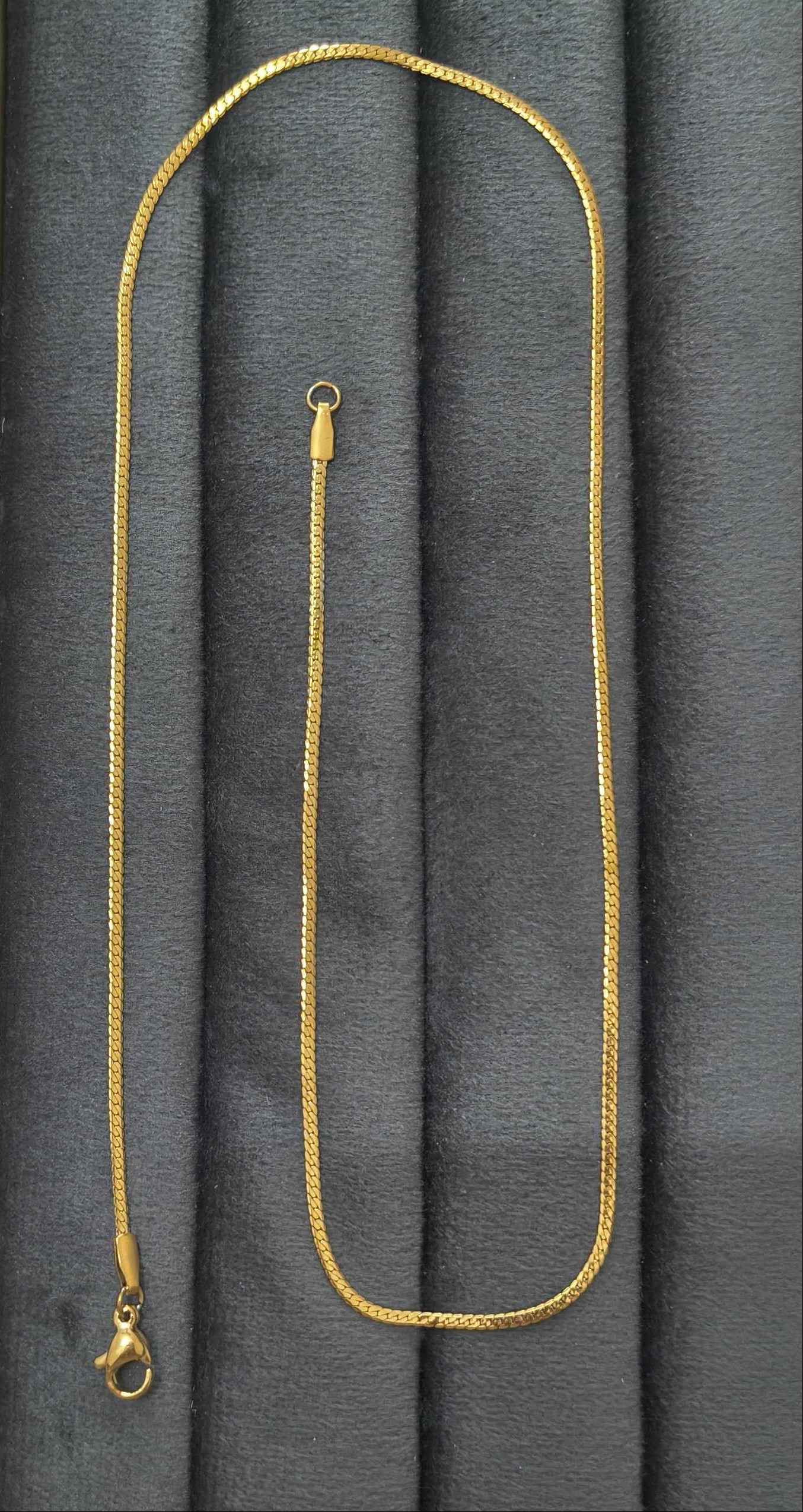 Antitarnish Necklace Sleek Curb Chain 18K Gold Plated