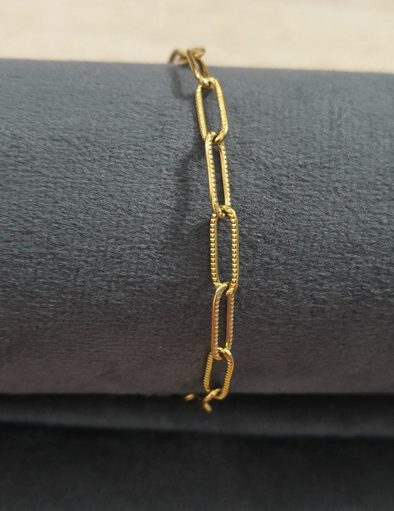 Antitarnish Paperclip Chain Bracelet 18K Gold Plated