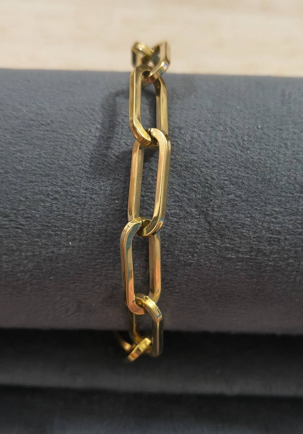 Antitarnish Paperclip Chain Bracelet 18K Gold Plated
