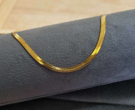 Antitarnish Plain Snake Chain Necklace 18k Gold PVD Plated