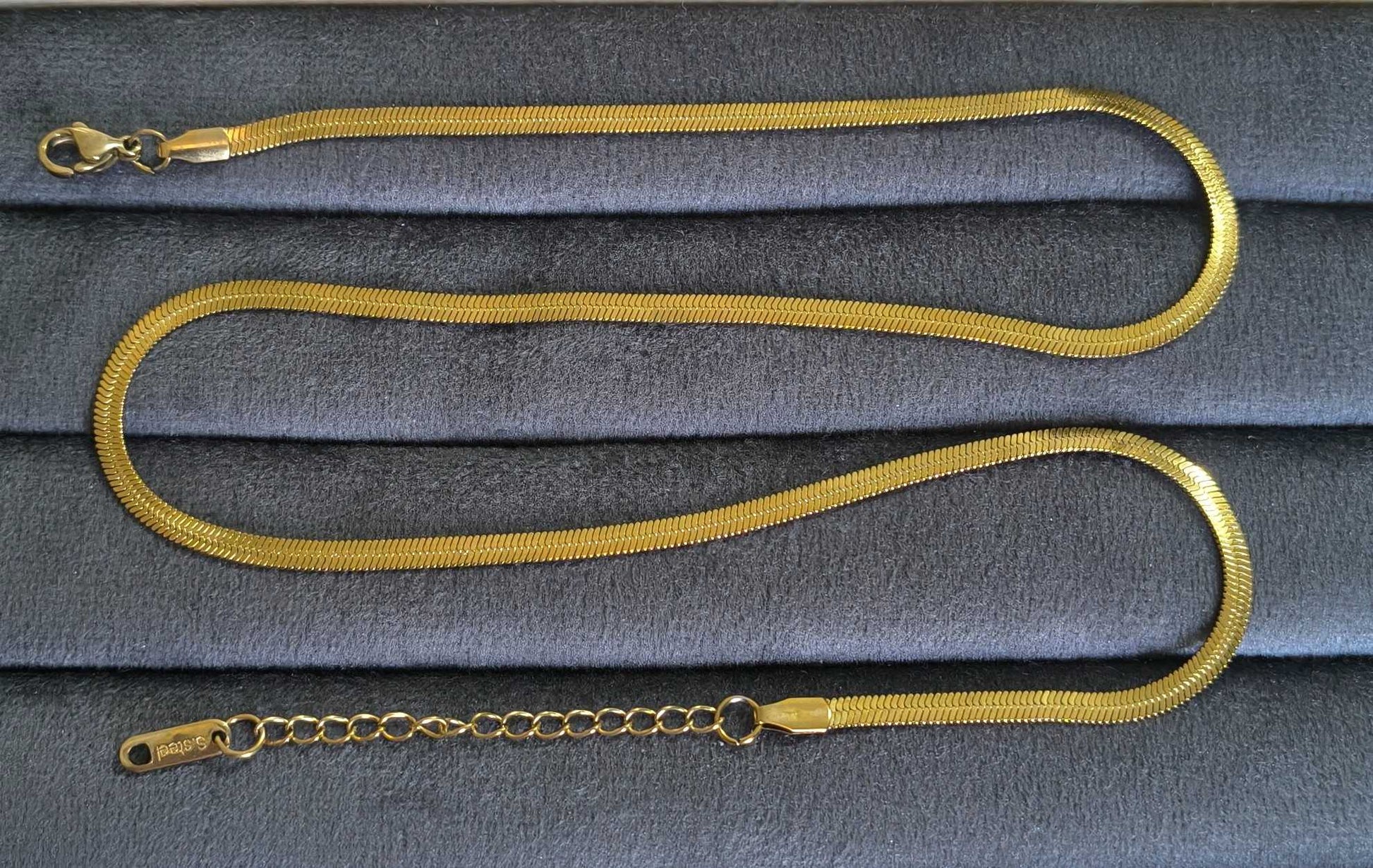 Antitarnish Plain Snake Chain Necklace 18k Gold PVD Plated