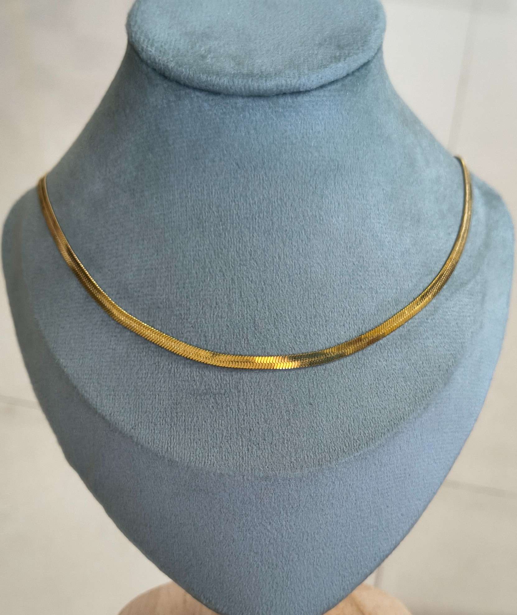 Antitarnish Plain Snake Chain Necklace 18k Gold PVD Plated
