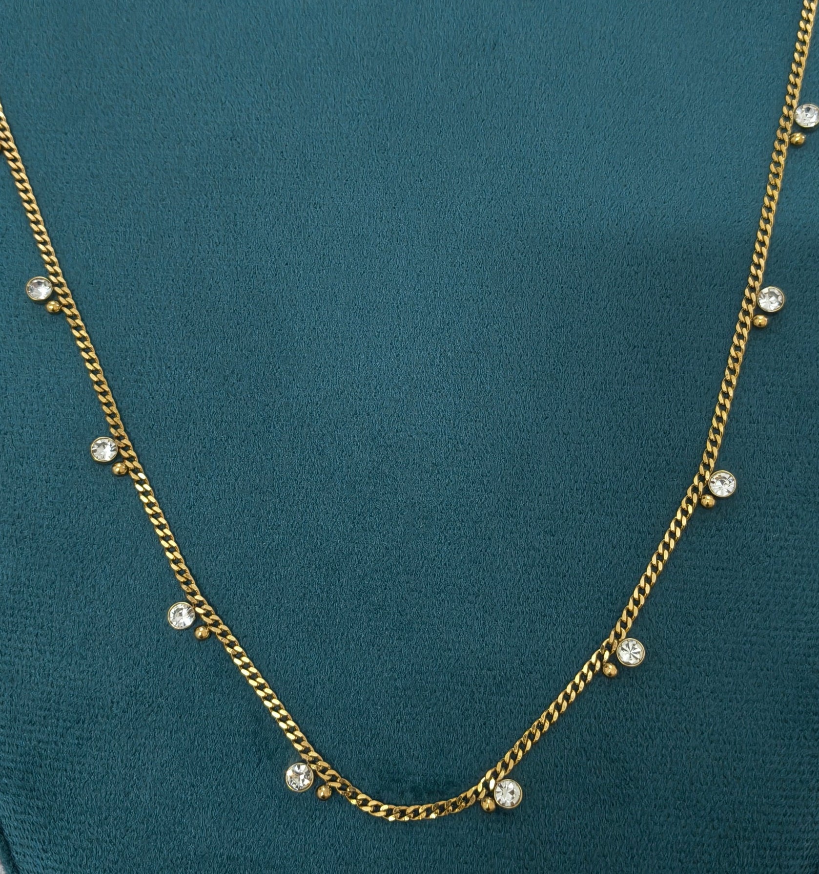 Antitarnish Round Zircon Charms Waist Chain 18K Gold Plated
