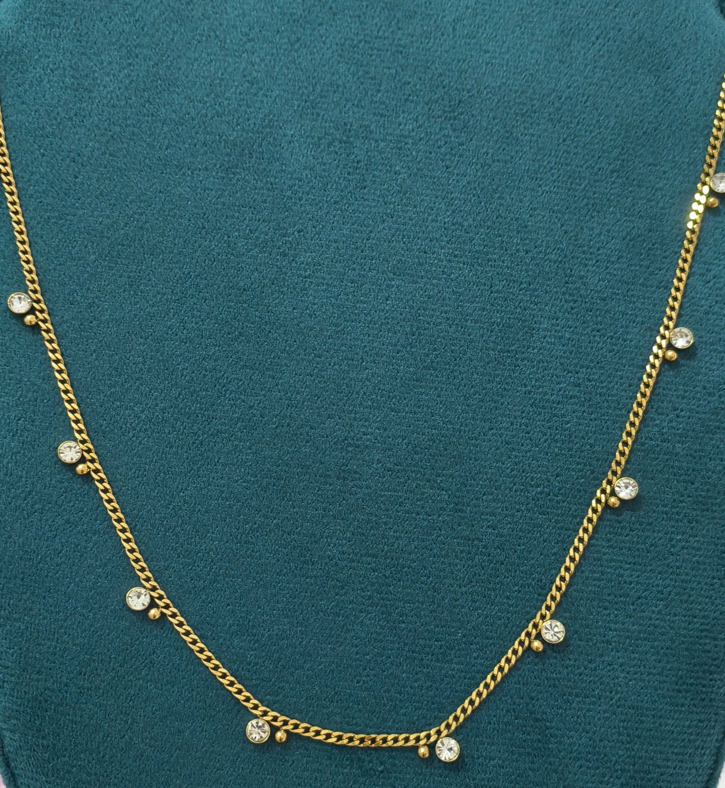 Antitarnish Round Zircon Charms Waist Chain 18K Gold Plated