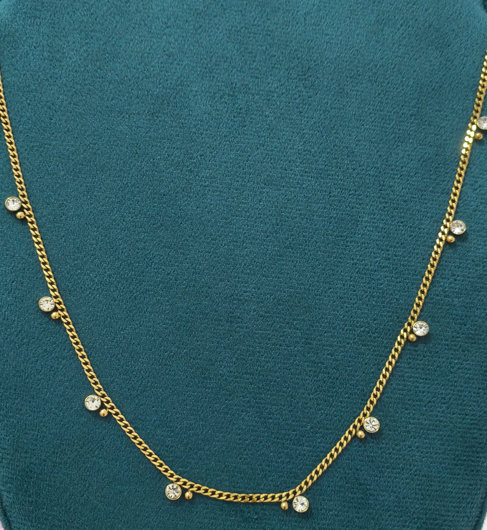Antitarnish Round Zircon Charms Waist Chain 18K Gold Plated