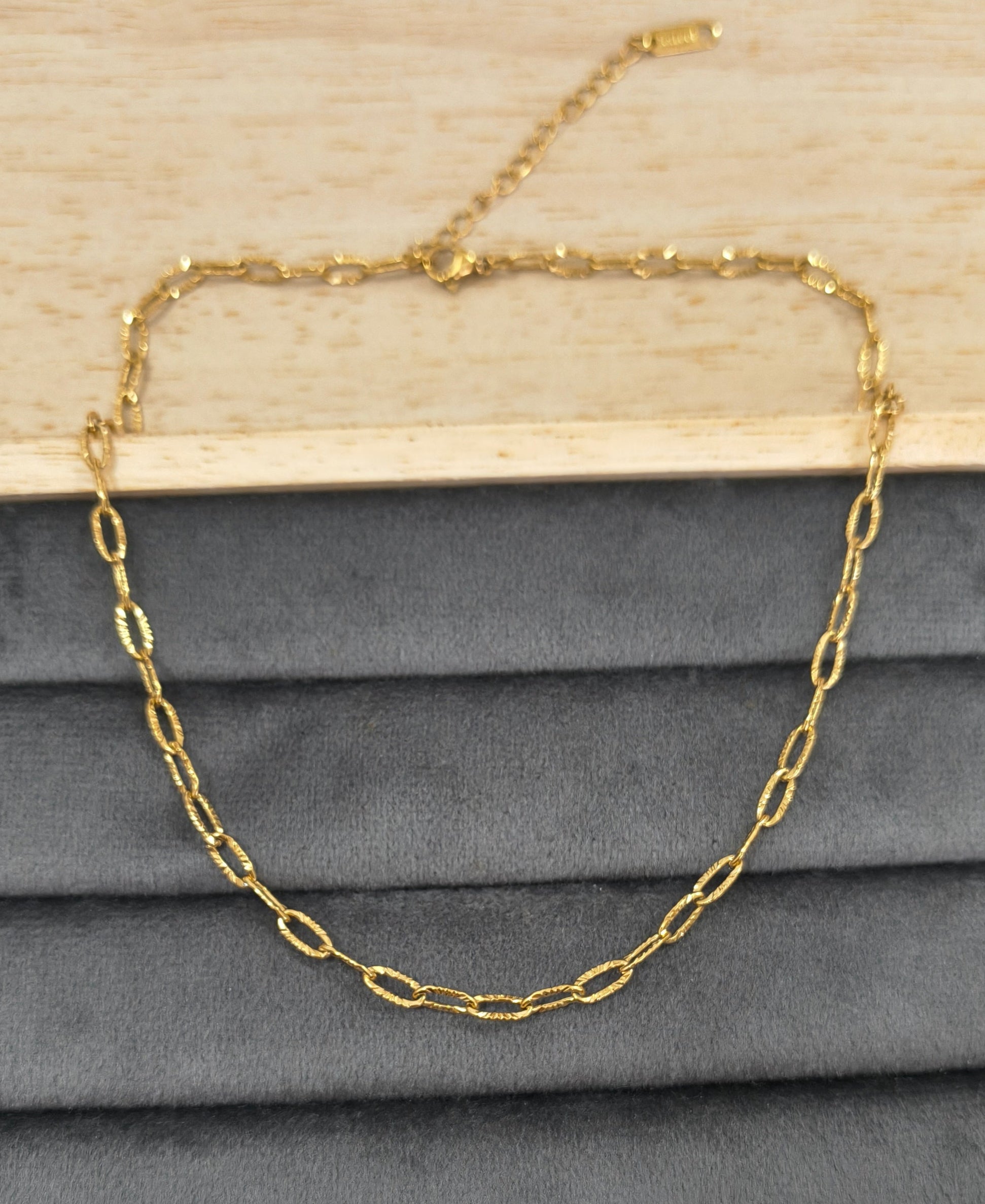 Antitarnish Shining Paperclip Chain Necklace 18K Gold Plated