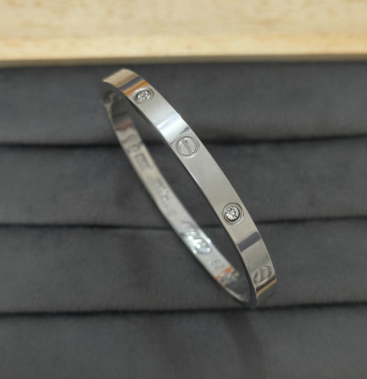 Antitarnish Silver Toned Timeless Love 18K Gold Plated Bracelet