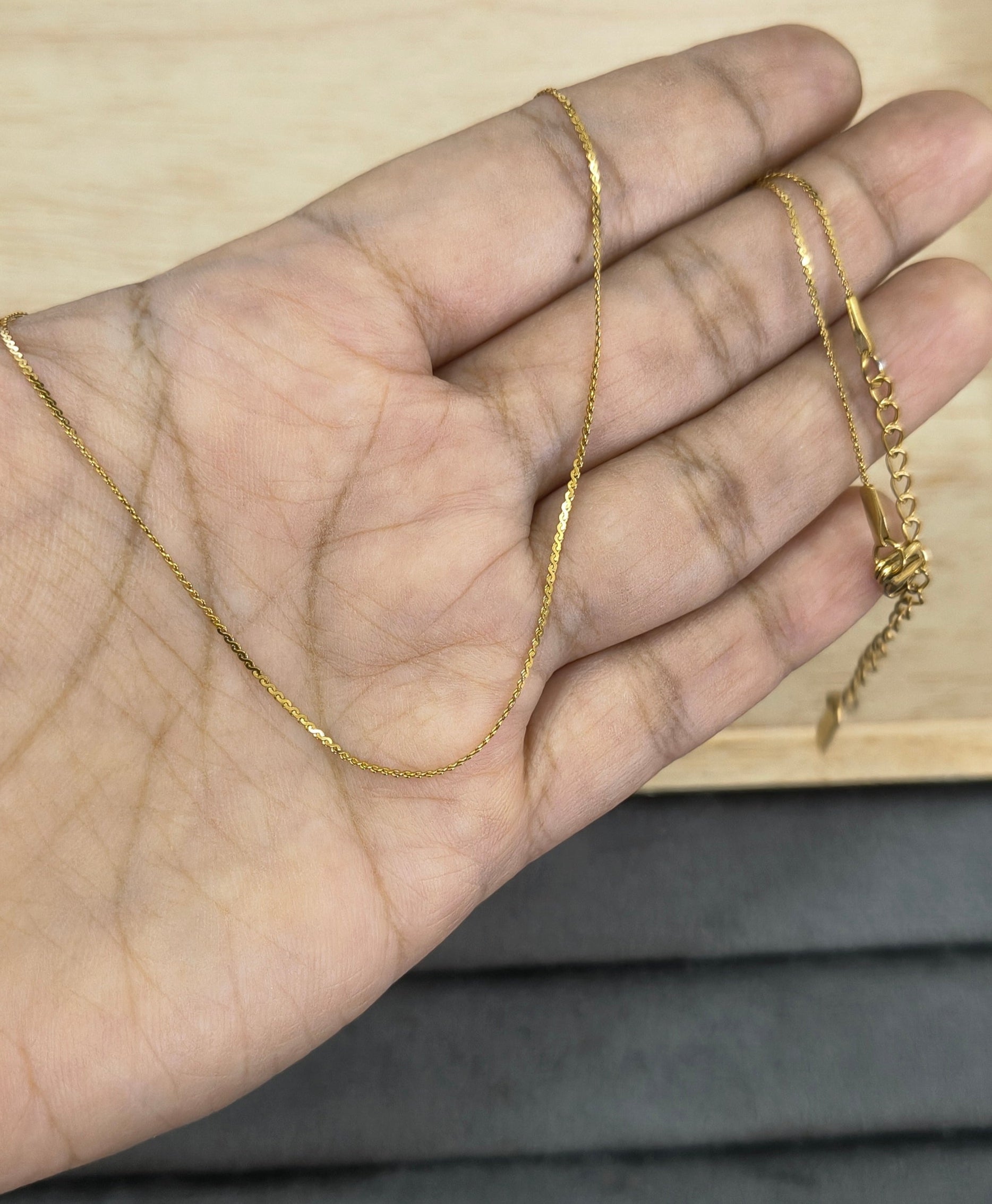 Antitarnish Sleek Design Chain Necklace 18K Gold Plated