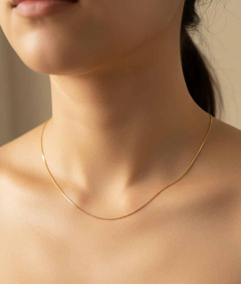 Antitarnish Sleek Design Chain Necklace 18K Gold Plated