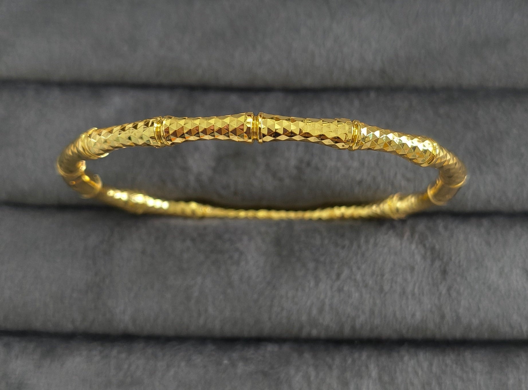 Antitarnish Sparkling Bamboo Bracelet 18K Gold Plated