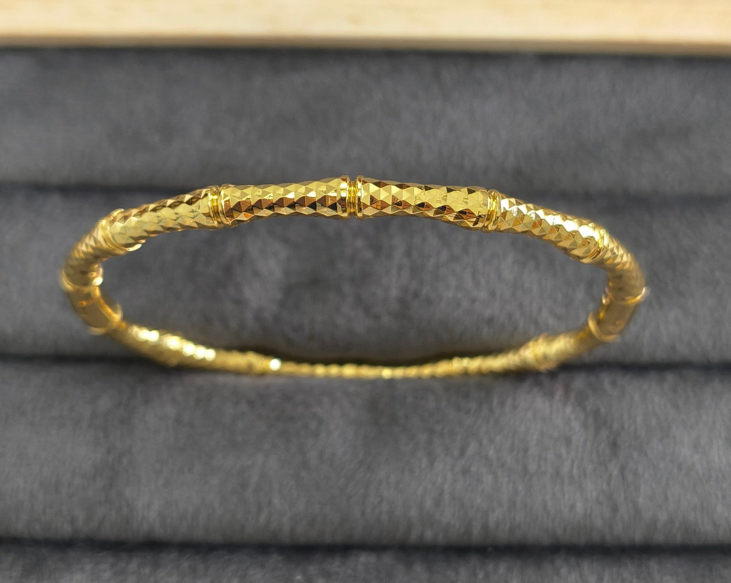 Antitarnish Sparkling Bamboo Bracelet 18K Gold Plated