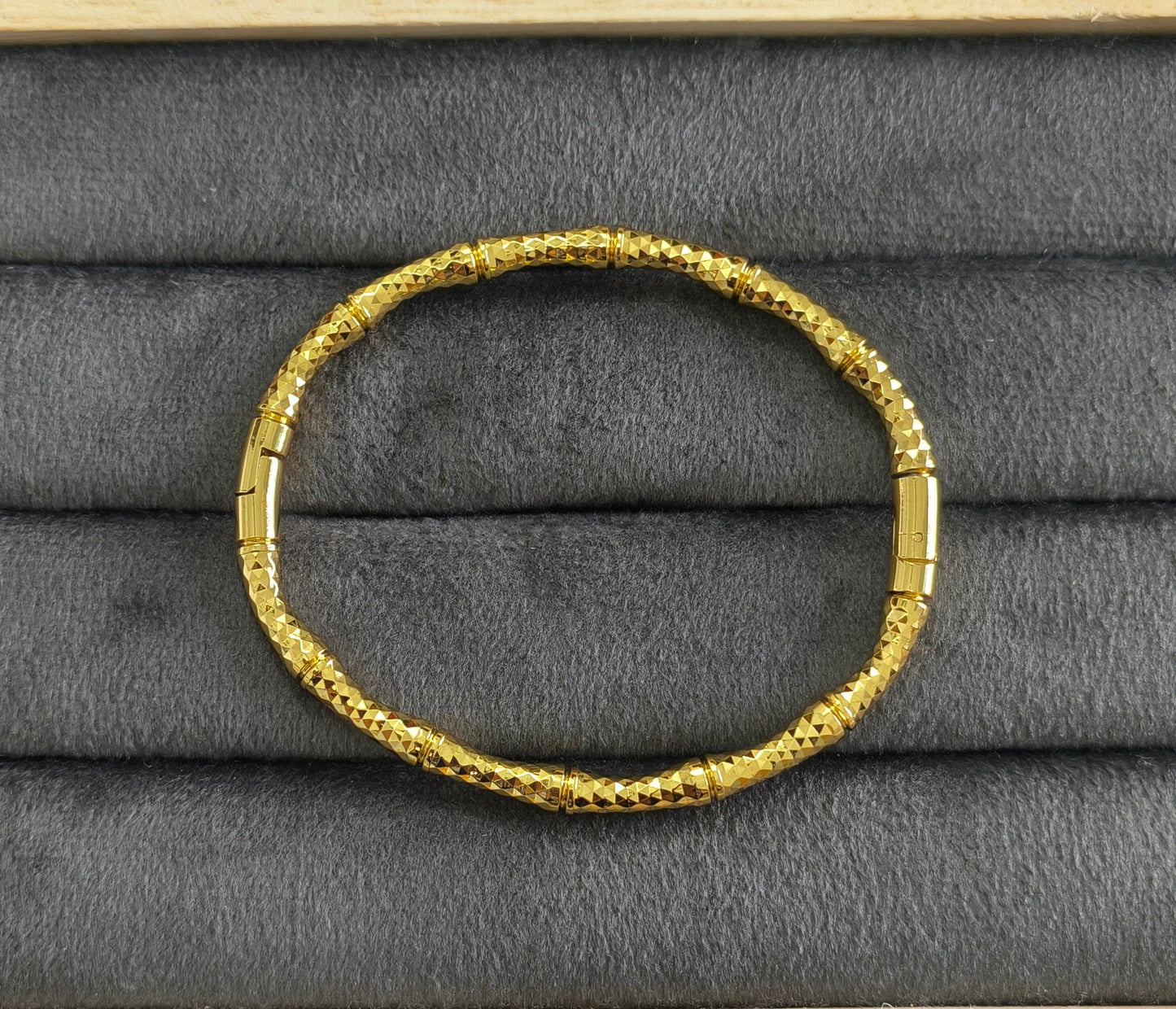 Antitarnish Sparkling Bamboo Bracelet 18K Gold Plated