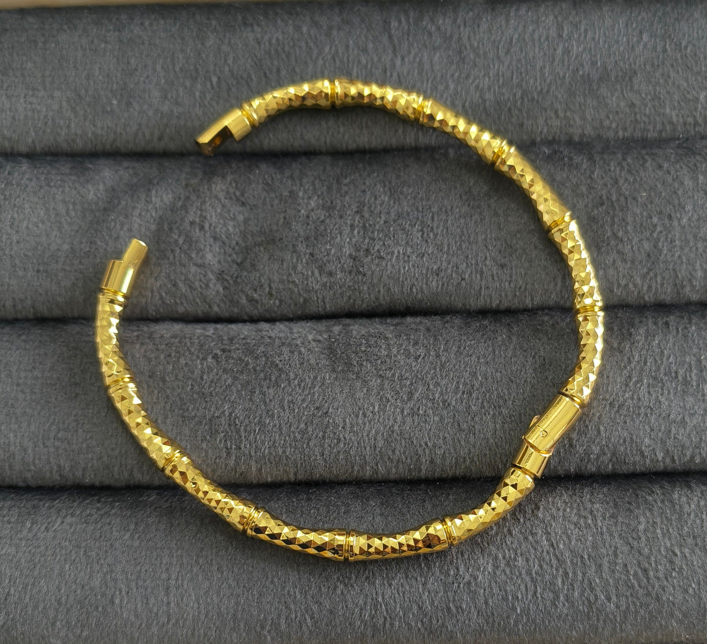 Antitarnish Sparkling Bamboo Bracelet 18K Gold Plated
