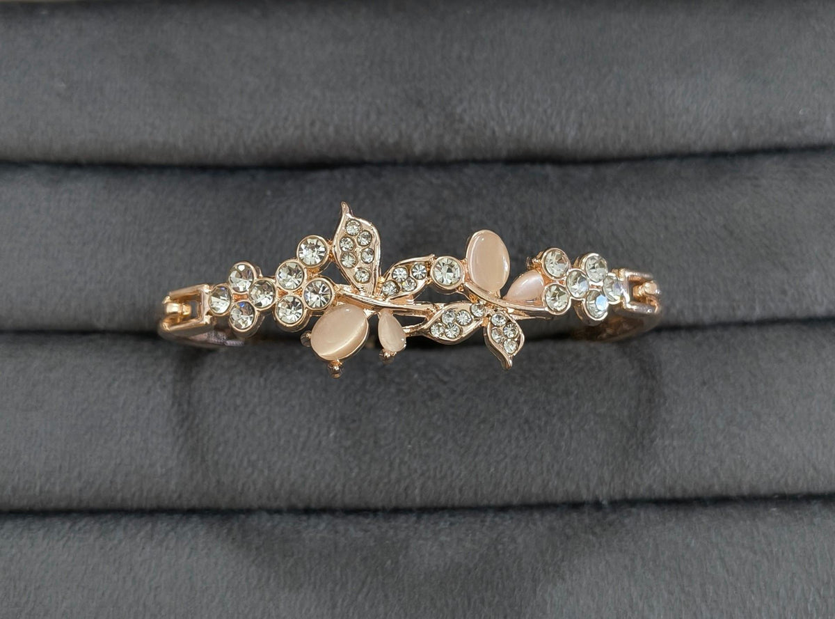 Antitarnish Stone Studded Party Bracelet 18K Gold Plated