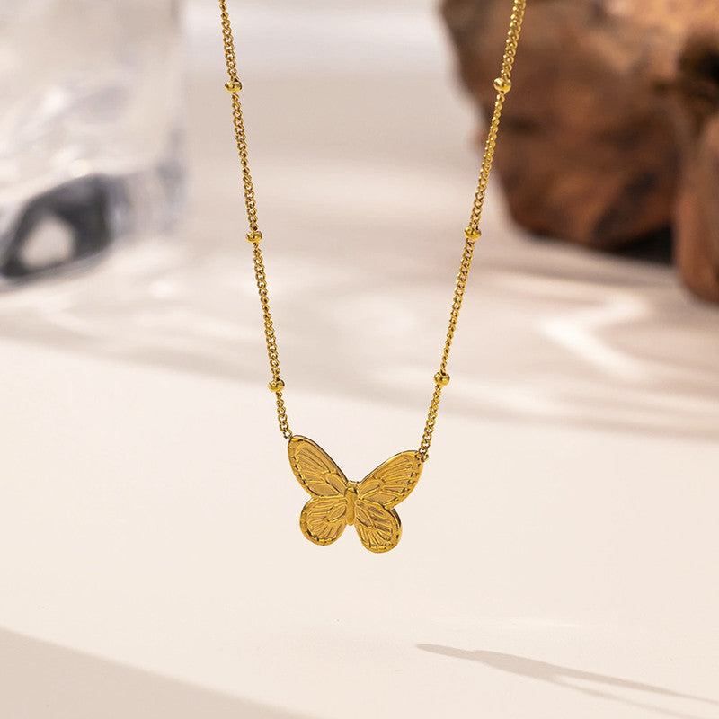 Antitarnish Stylish Butterfly Necklace 18K Gold Plated