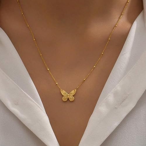 Antitarnish Stylish Butterfly Necklace 18K Gold Plated