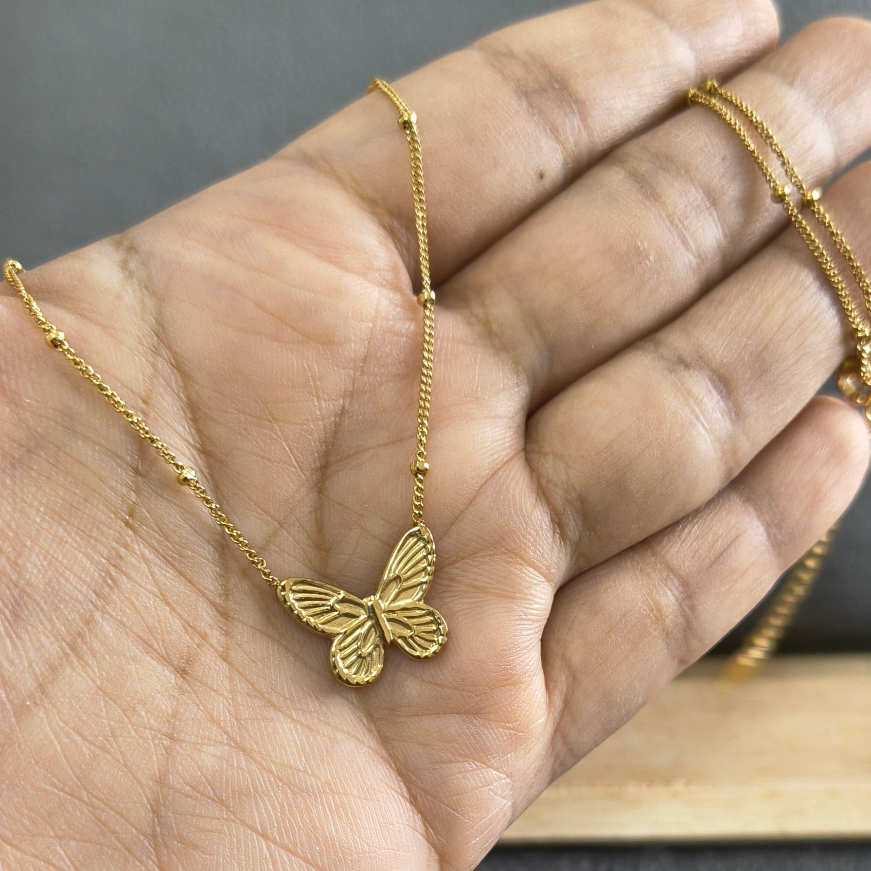 
Antitarnish Stylish Butterfly Necklace 18K Gold Plated
