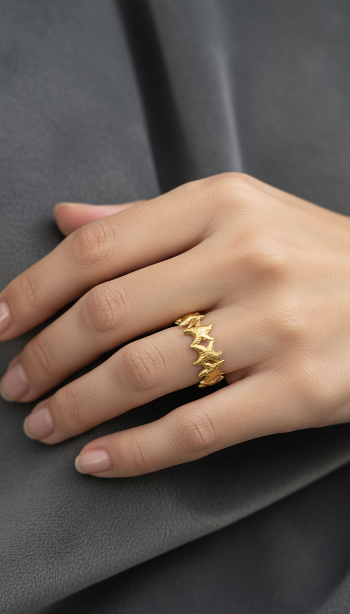 Antitarnish Stylish Starfish Open Ring 18K Gold Plated