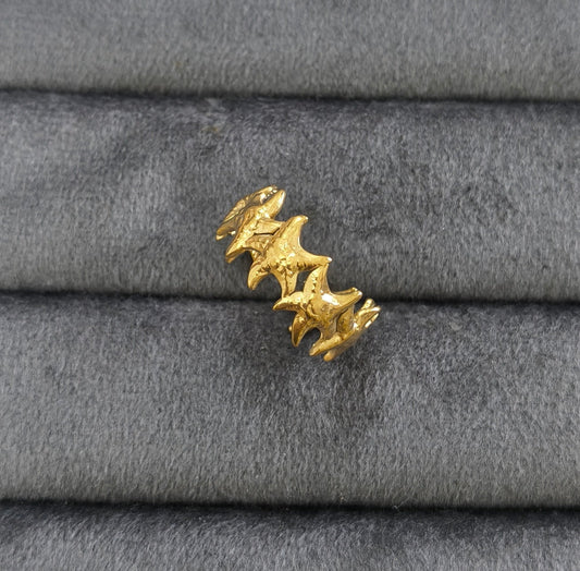 Antitarnish Stylish Starfish Open Ring 18K Gold Plated
