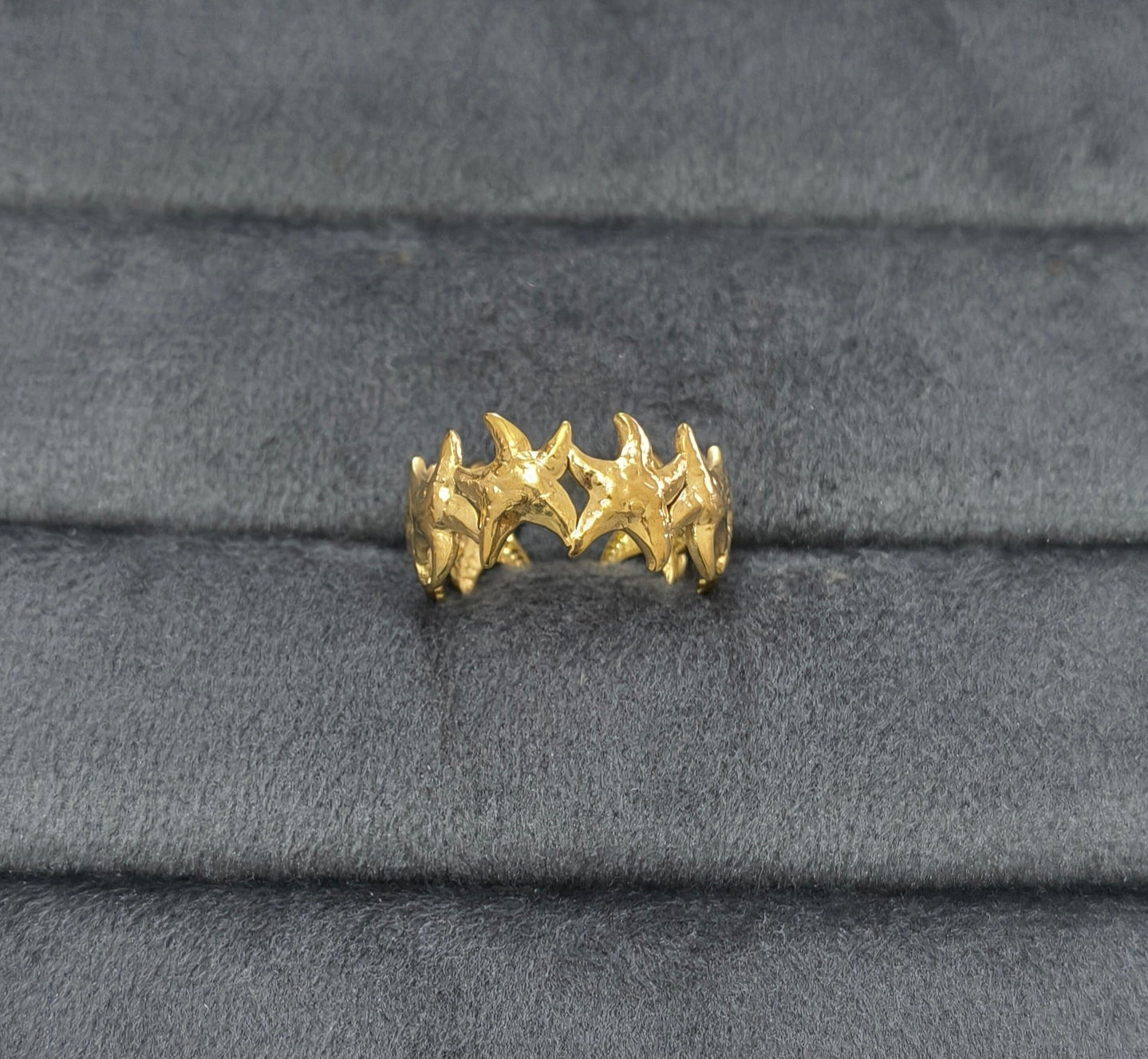 Antitarnish Stylish Starfish Open Ring 18K Gold Plated