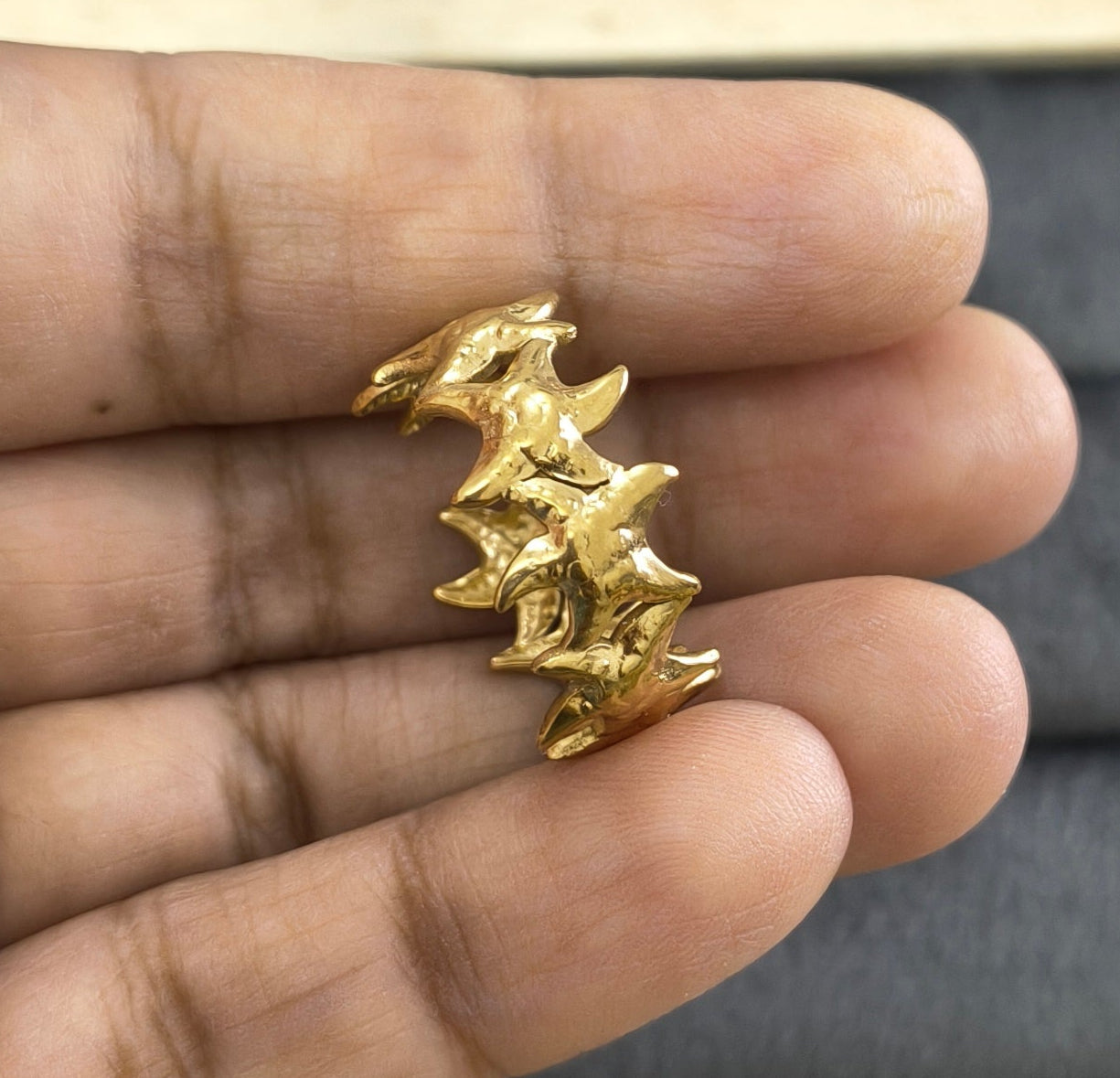 Antitarnish Stylish Starfish Open Ring 18K Gold Plated