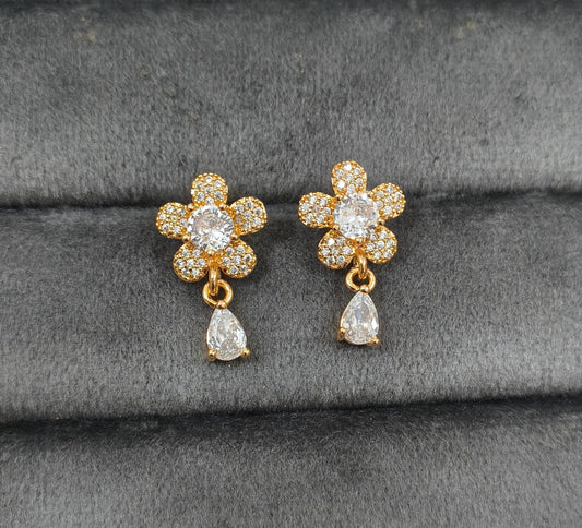 Antitarnish Sweet Mini Flower Studs Rosegold Earrings