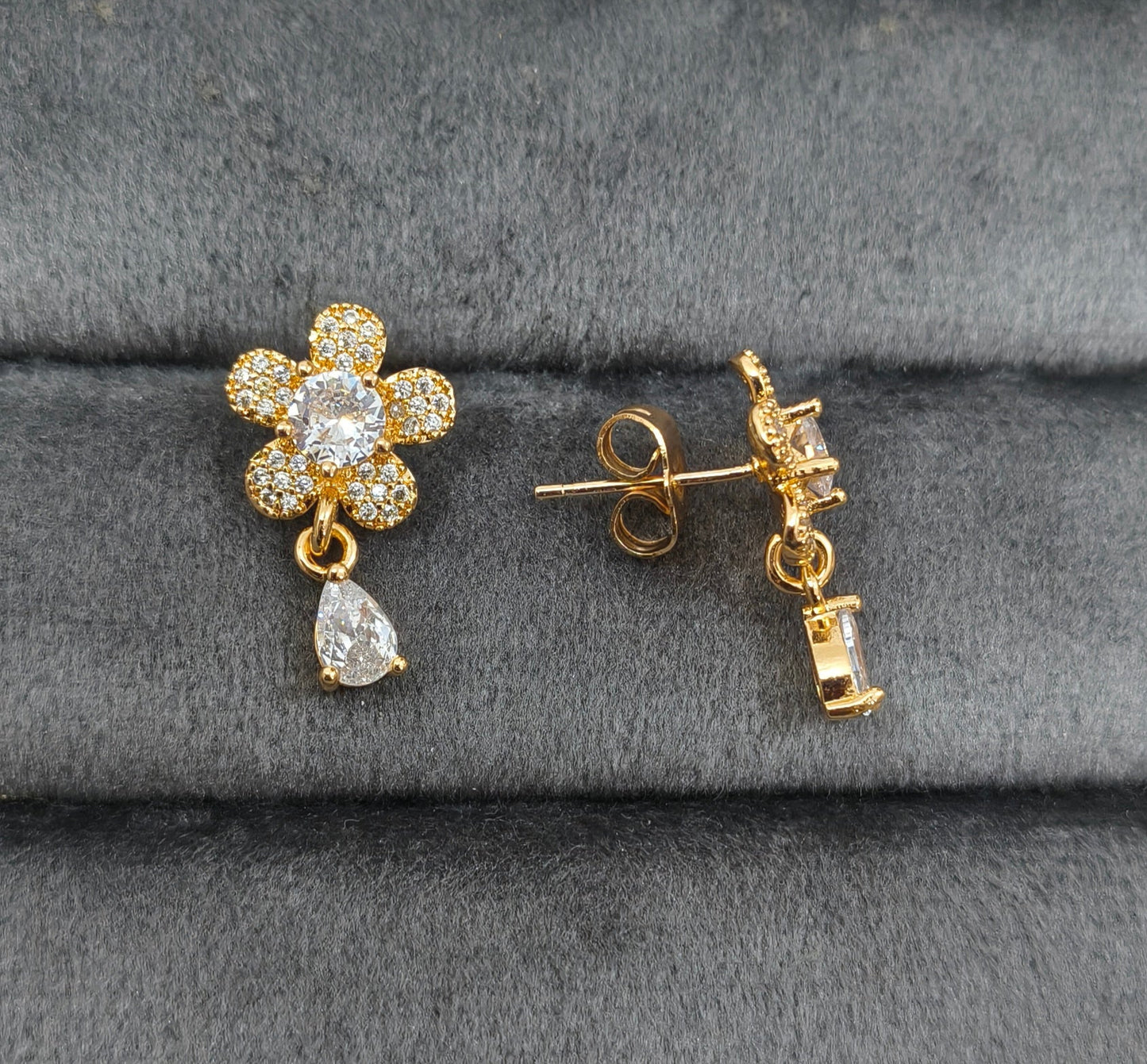 Antitarnish Sweet Mini Flower Studs Rosegold Earrings