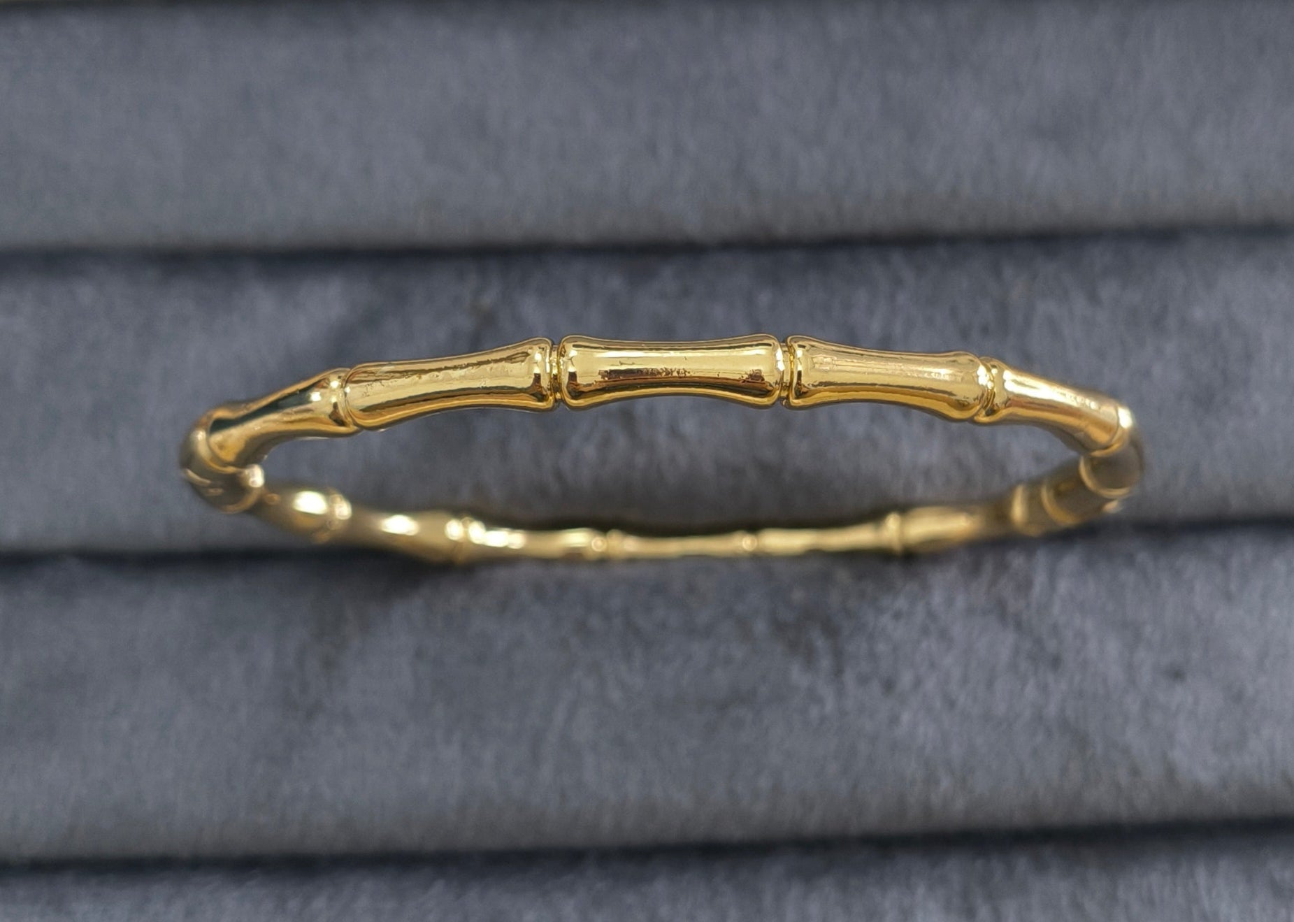 Antitarnish Trendy Bamboo Bangle Bracelet 18K Gold Plated