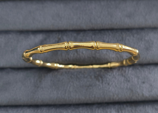 Antitarnish Trendy Bamboo Bangle Bracelet 18K Gold Plated