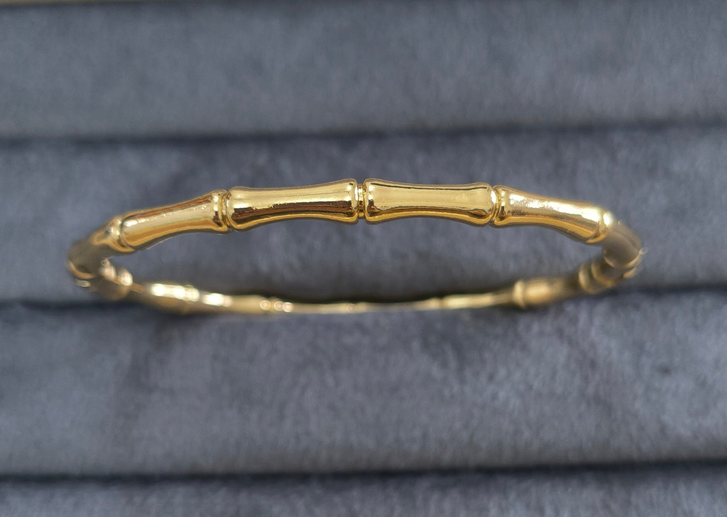 Antitarnish Trendy Bamboo Bangle Bracelet 18K Gold Plated
