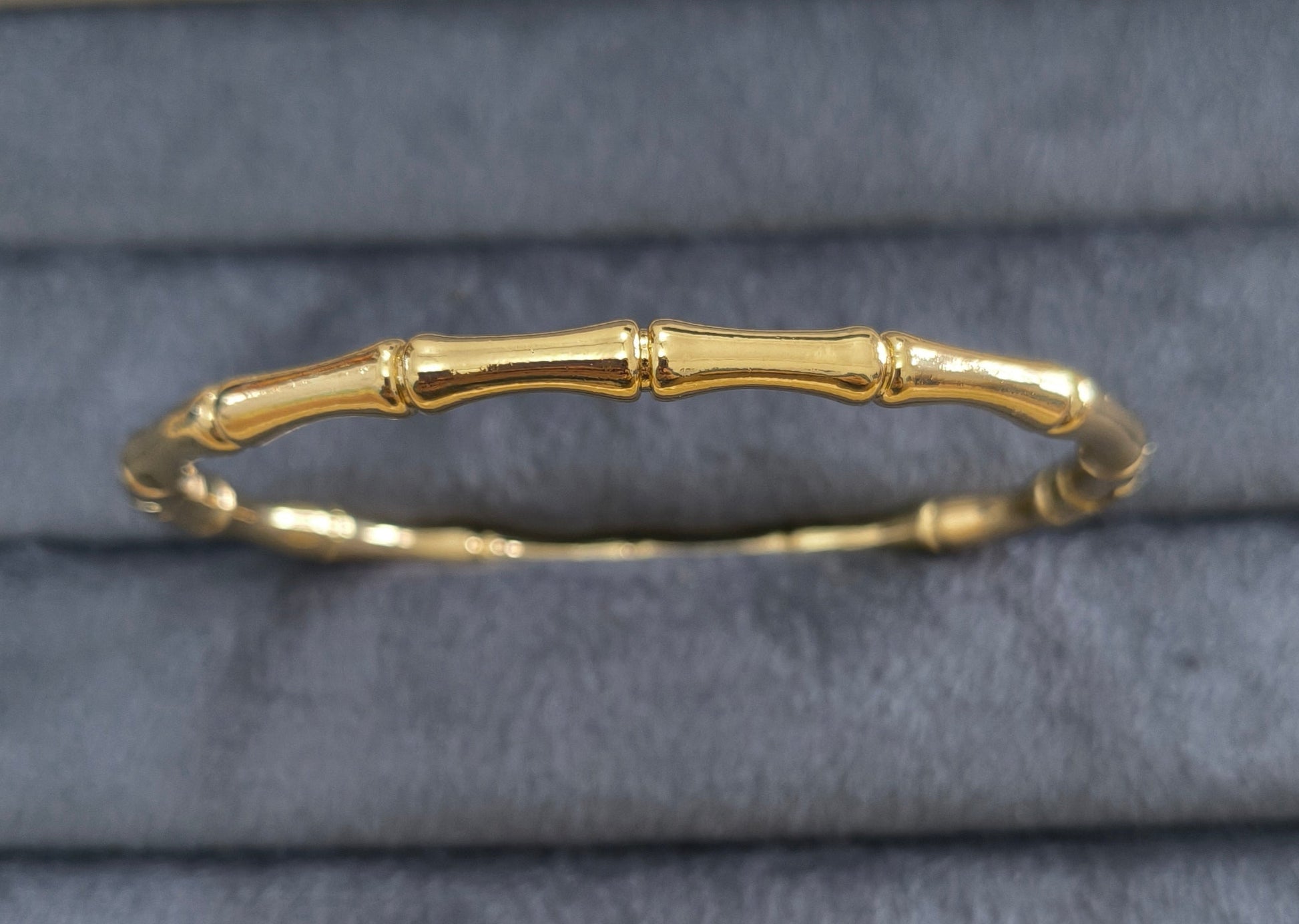 Antitarnish Trendy Bamboo Bangle Bracelet 18K Gold Plated