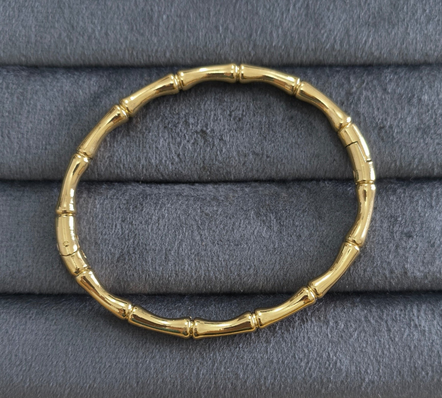 Antitarnish Trendy Bamboo Bangle Bracelet 18K Gold Plated