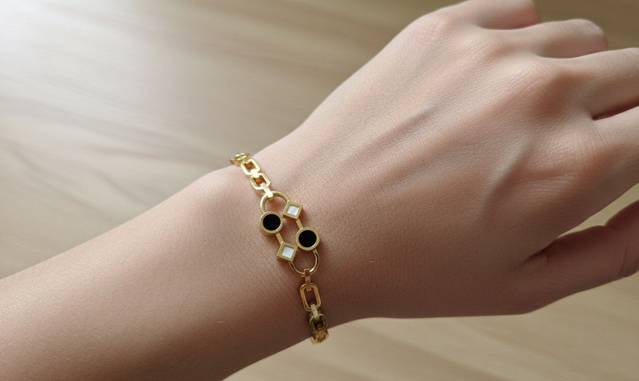 Antitarnish Trendy Sparkle Bracelet 18K Gold Plated