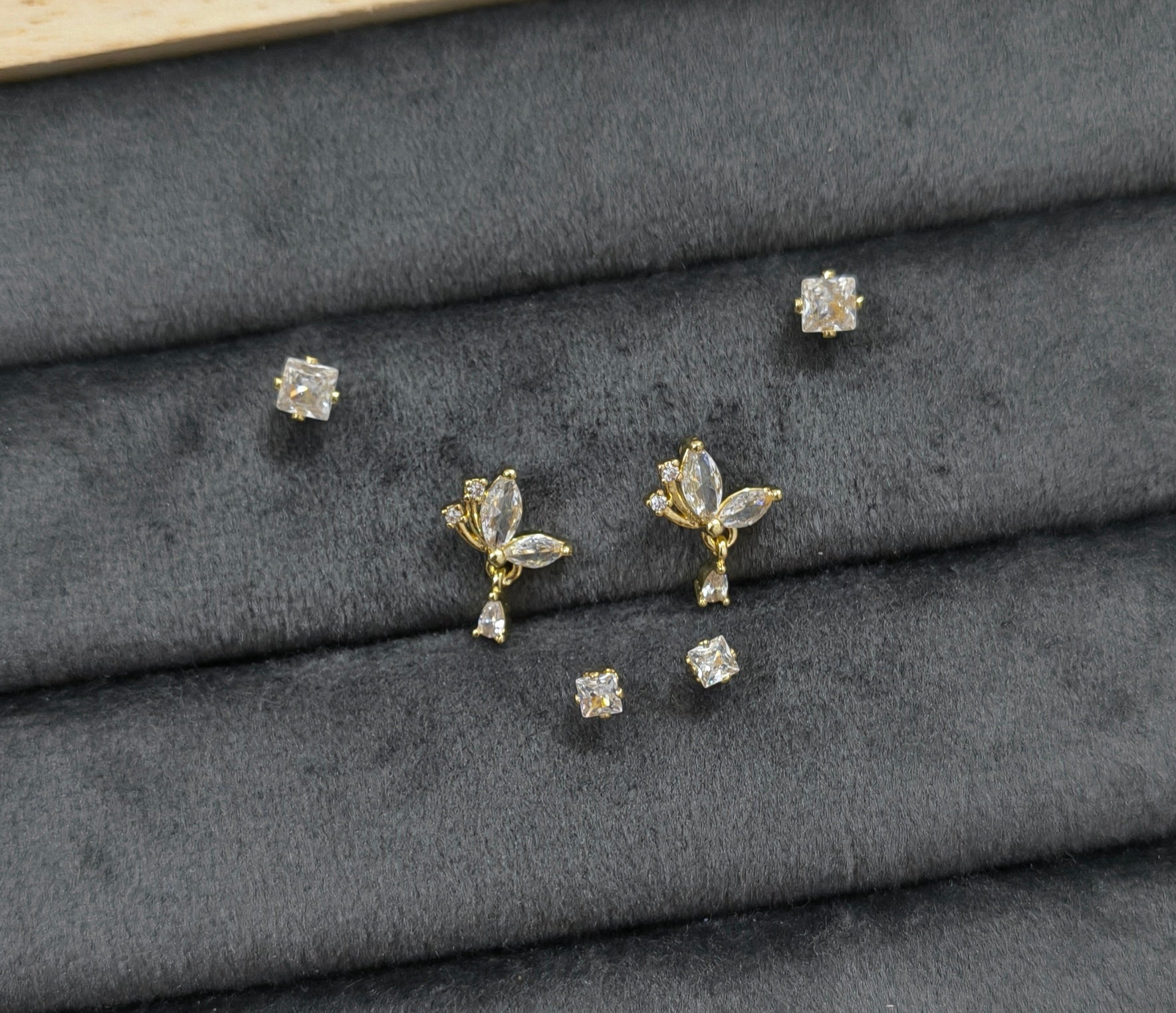 Antitarnish Trendy Studs And Drop Earrings Set Of 3 Pairs