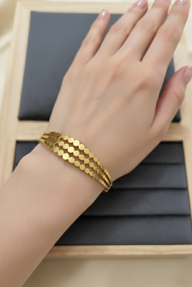 Antitarnish Triple Layered Bracelet 18K Gold Plated