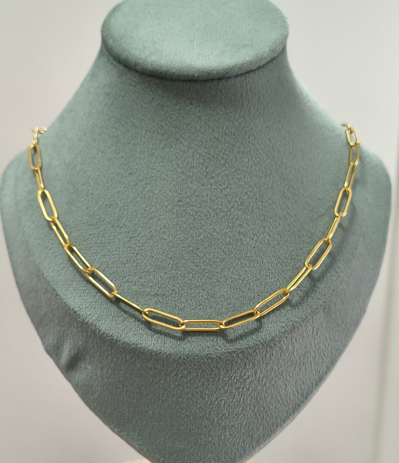 Antitarnish Unisex 5mm Paperclip Chain 18K Gold Plated