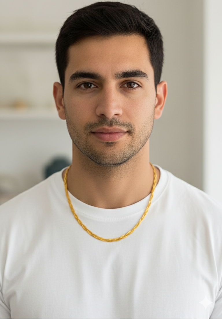 Antitarnish Unisex Braided Snake Chain 18K Gold Plated