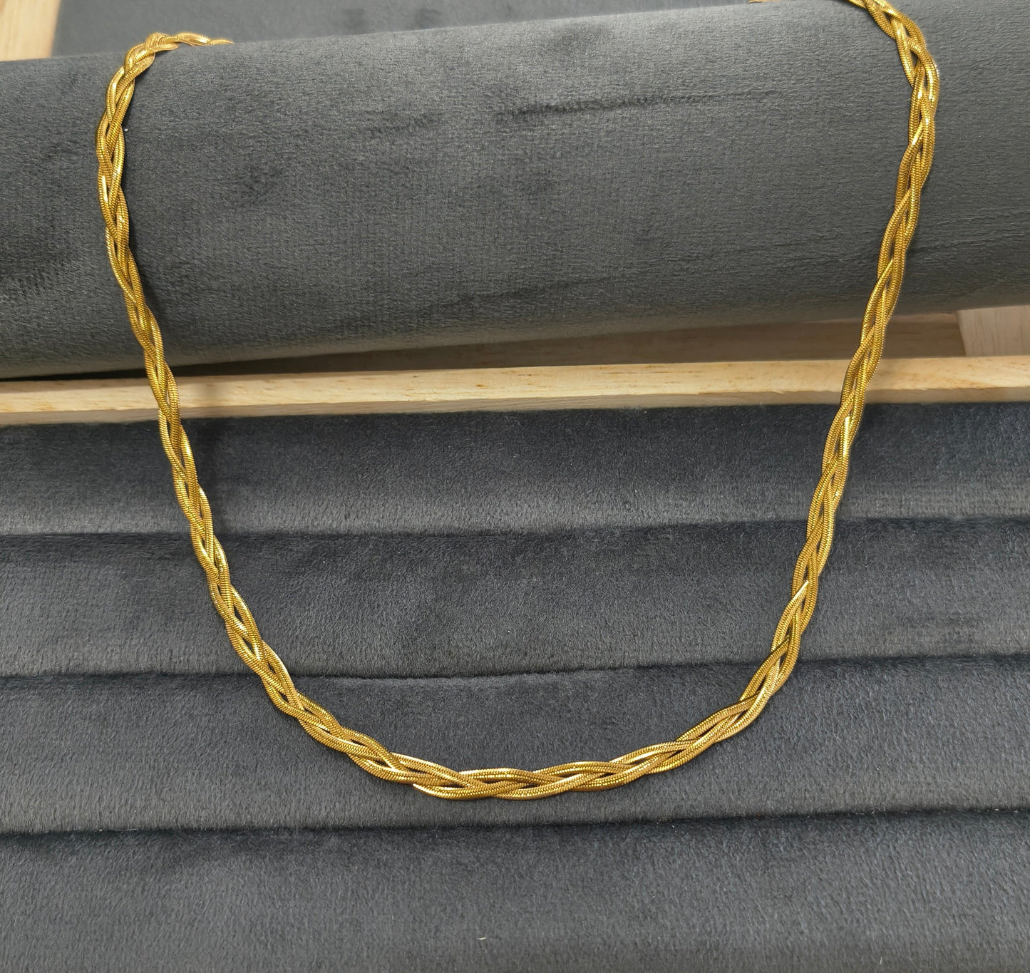 Antitarnish Unisex Braided Snake Chain 18K Gold Plated