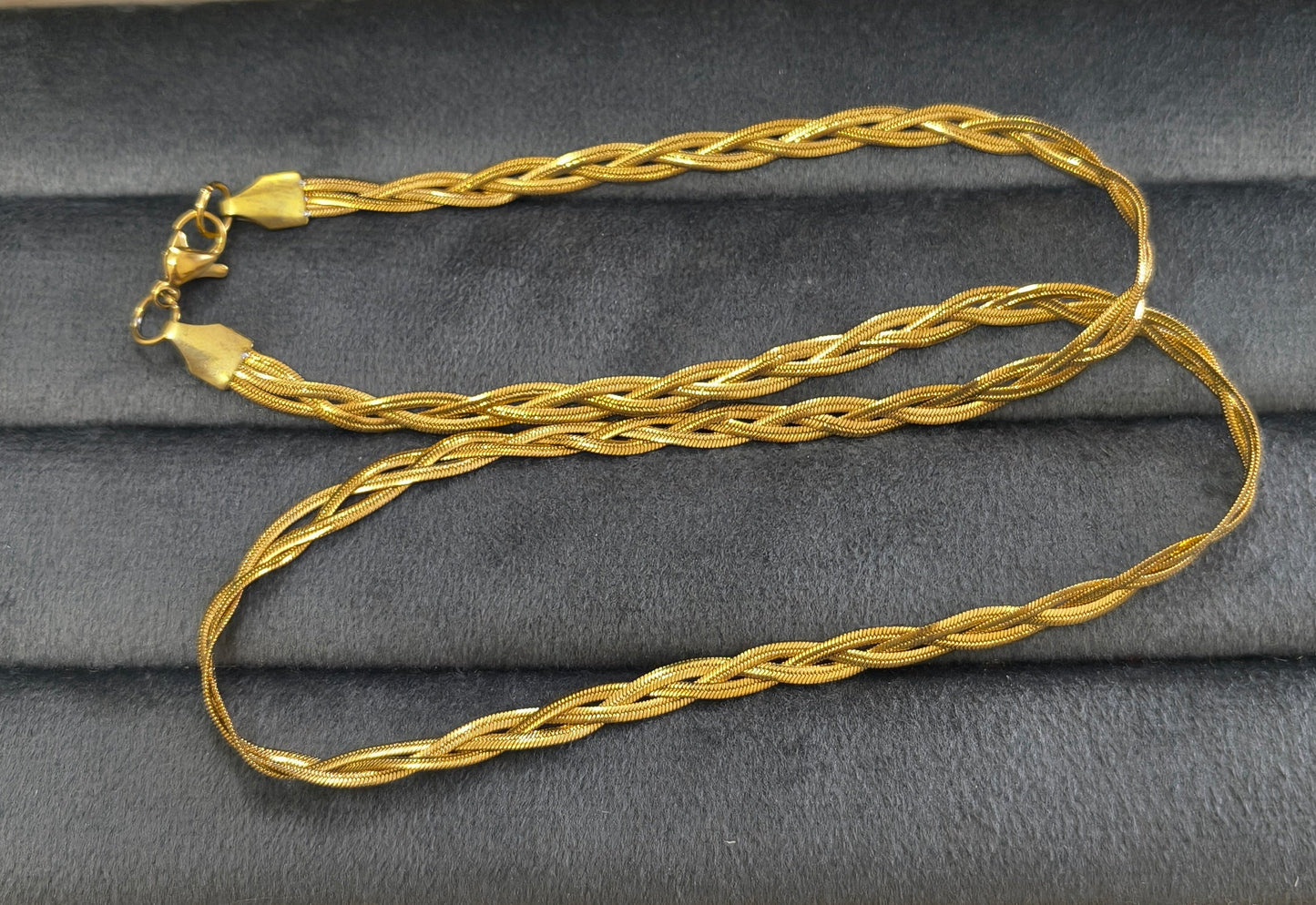 Antitarnish Unisex Braided Snake Chain 18K Gold Plated