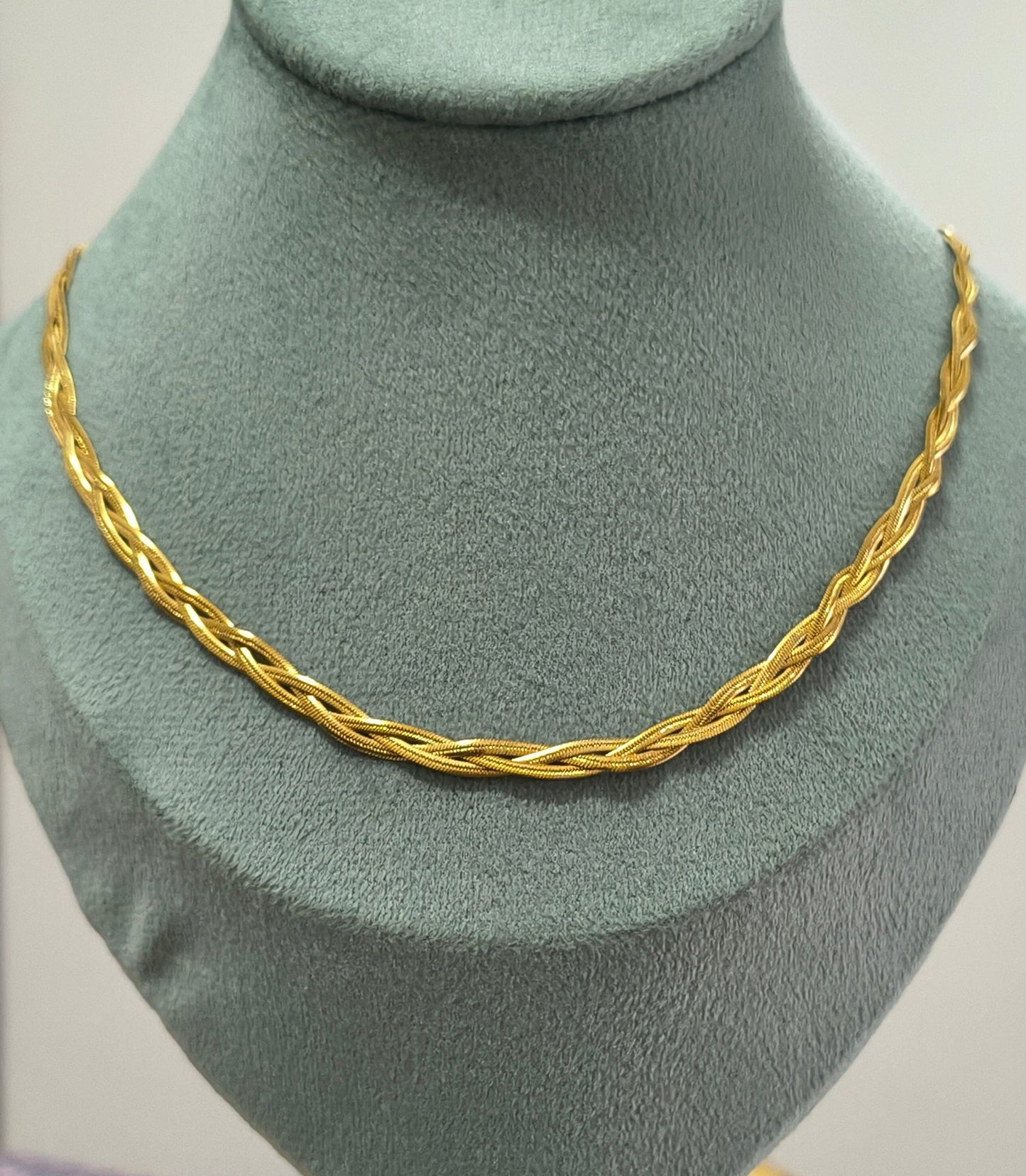 Antitarnish Unisex Braided Snake Chain 18K Gold Plated