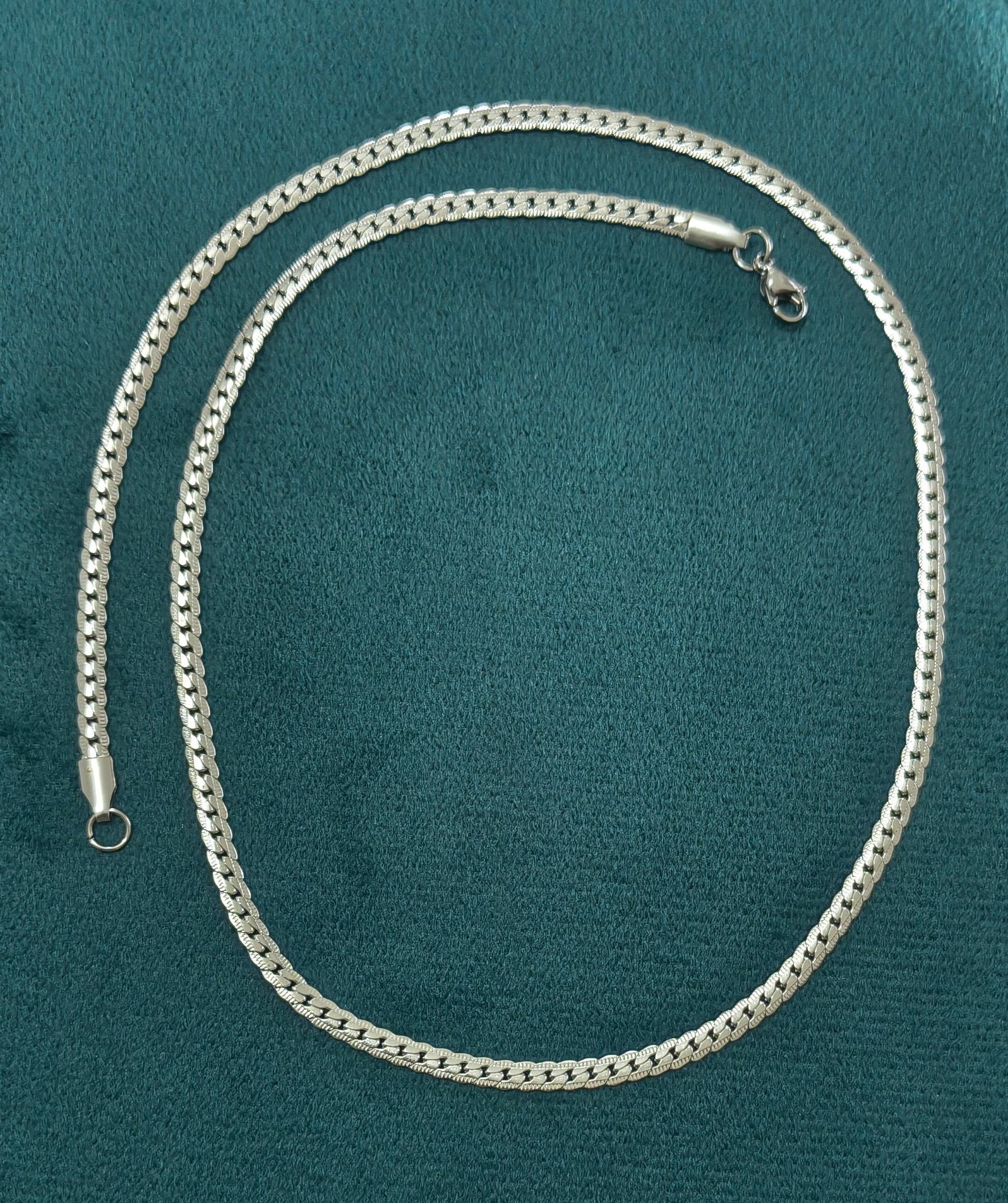 Antitarnish Unisex Cuban Link Chain Silver Plated