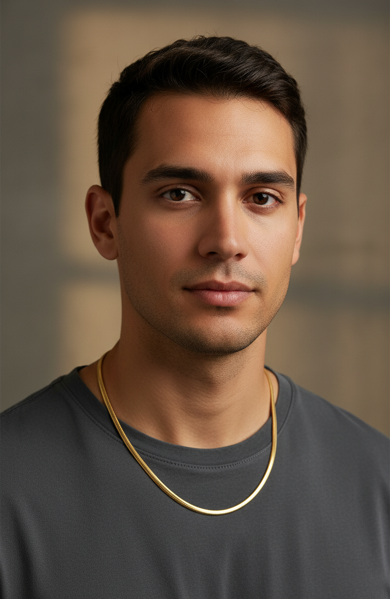 Antitarnish Unisex Filled Snake Chain 18K Gold Plated