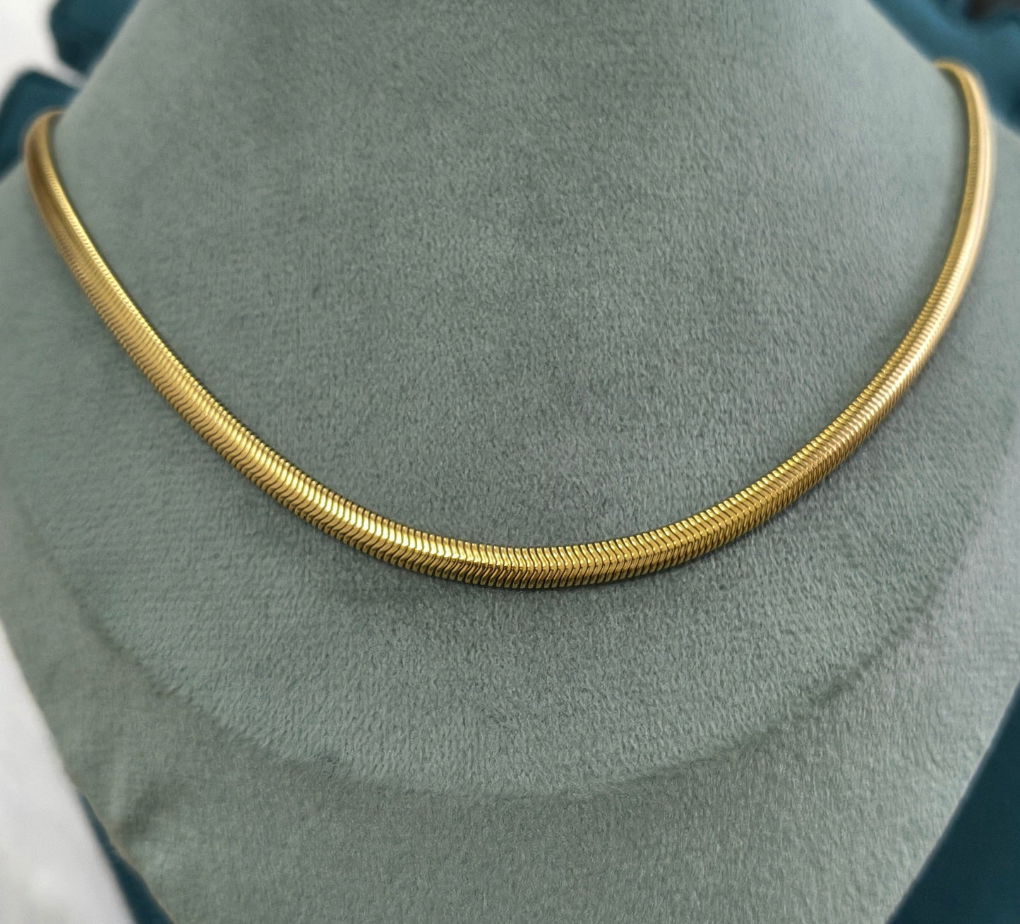 Antitarnish Unisex Filled Snake Chain 18K Gold Plated