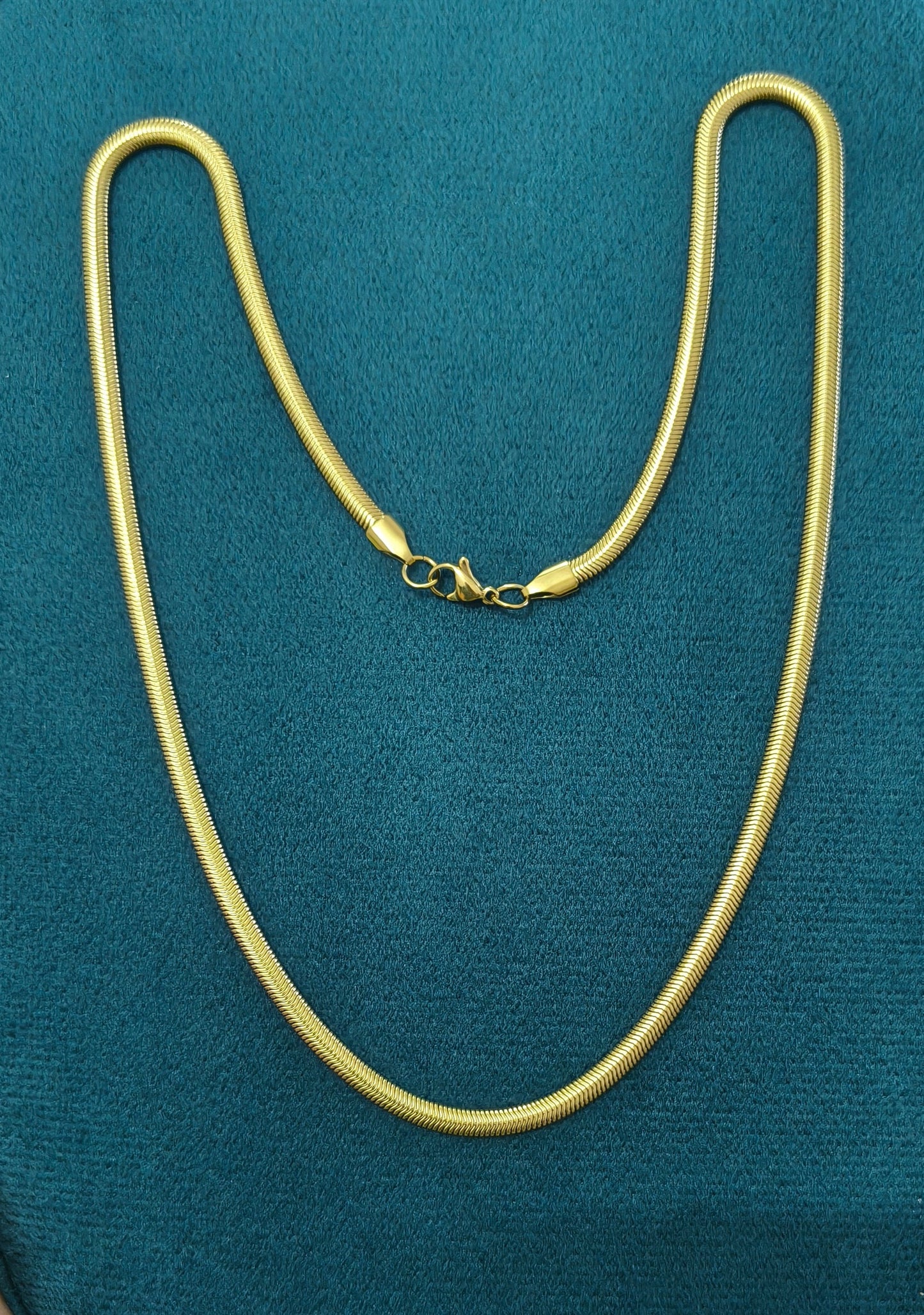 Antitarnish Unisex Filled Snake Chain 18K Gold Plated