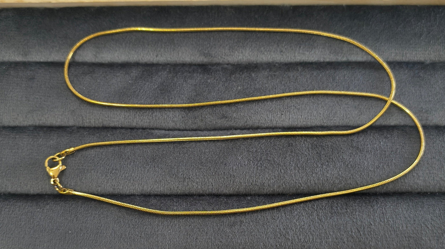 Antitarnish Unisex Fine Rope Chain 18K Gold Plated