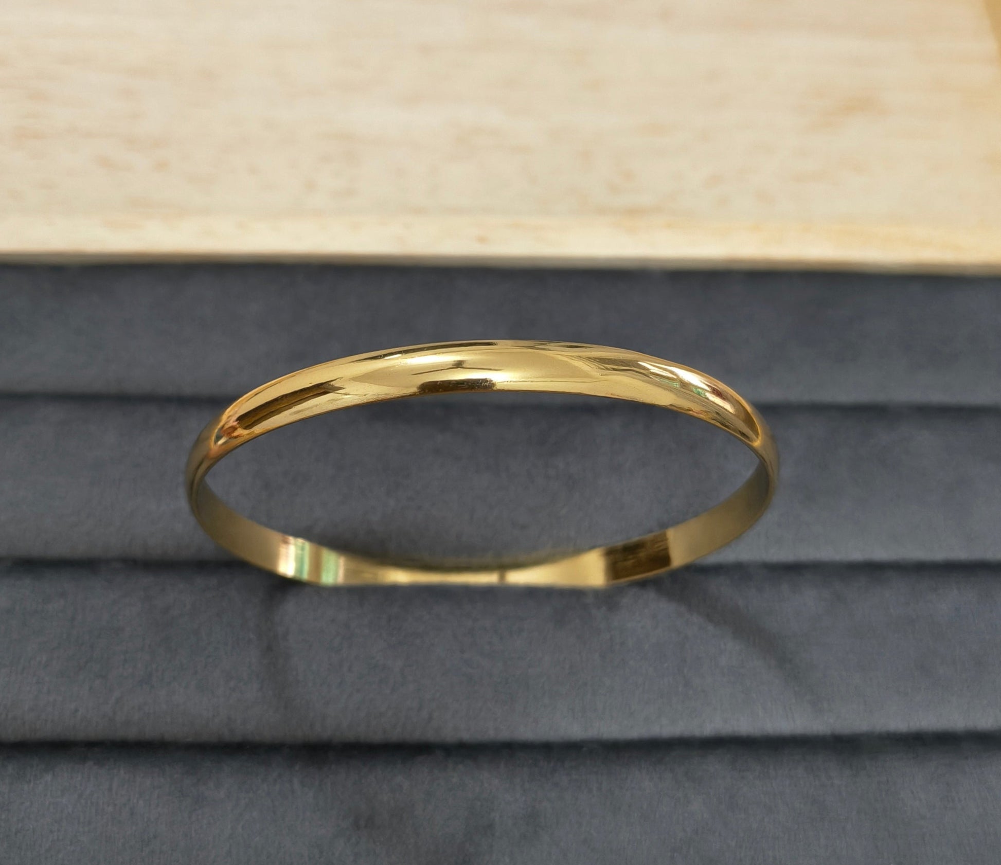 Antitarnish Unisex Plain Design Kada Bangle 18K Gold Plated