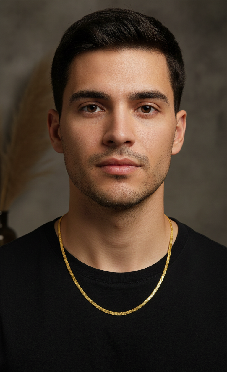 Antitarnish Unisex Sleek Flat Chain 18K Gold Plated
